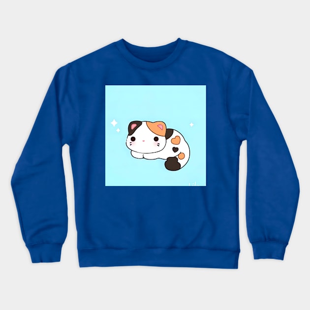 Just A Cute Cat Crewneck Sweatshirt by SkyfrNight